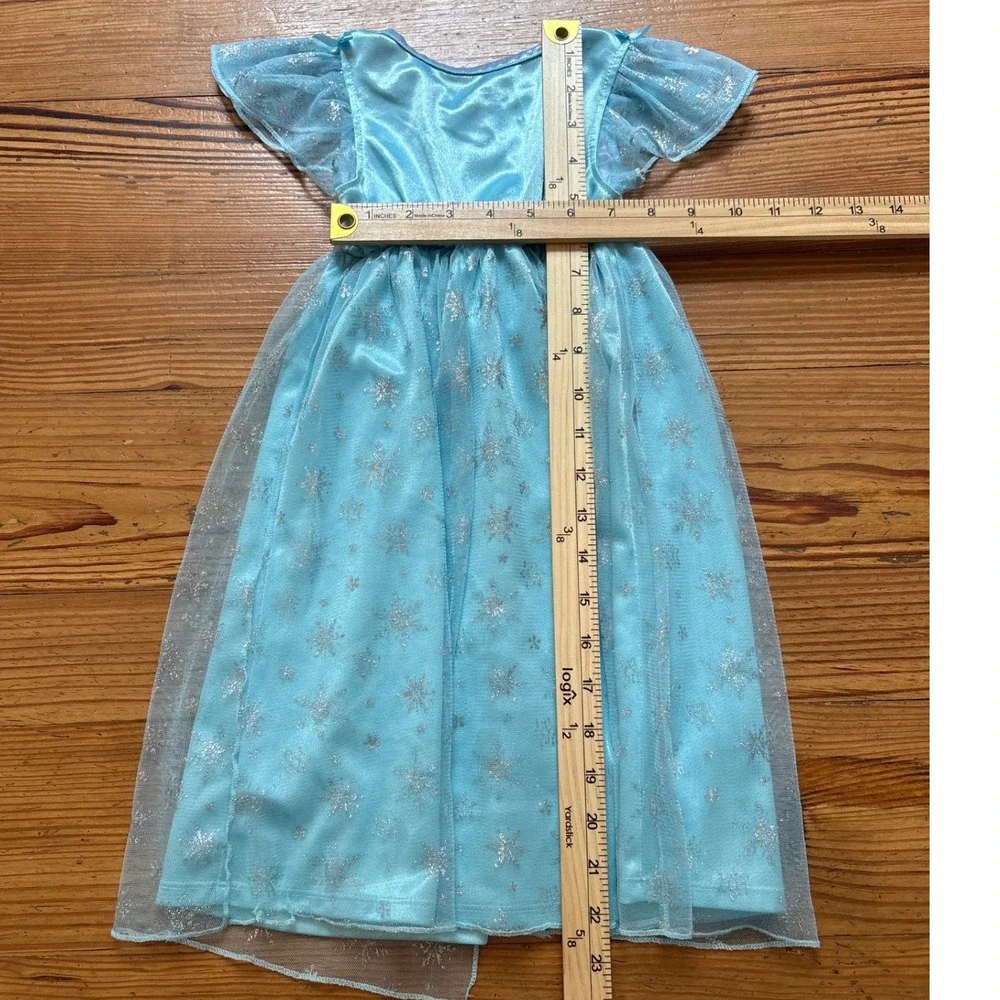 Disney Frozen Elsa Nightgown Kids Blue Excellent Snowflake Glitter SIZE 2T - Picture 7 of 7